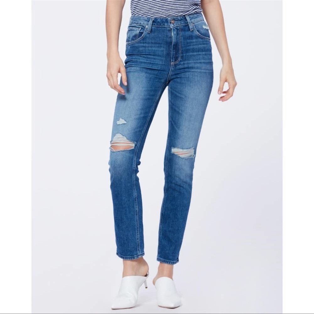 Paige Jeans Sarah Slim Size 28 Briony Destructed